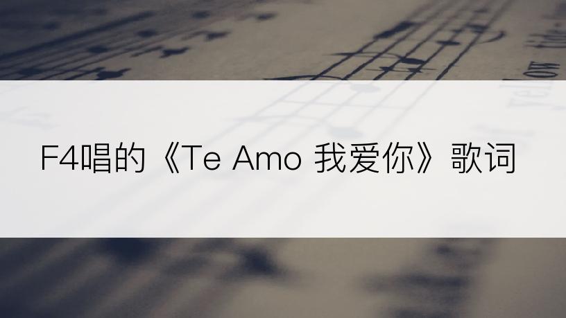 F4唱的《Te Amo 我爱你》歌词