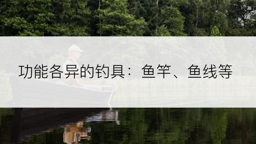 功能各异的钓具：鱼竿、鱼线等