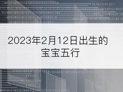 2023年2月12日出生的宝宝五行