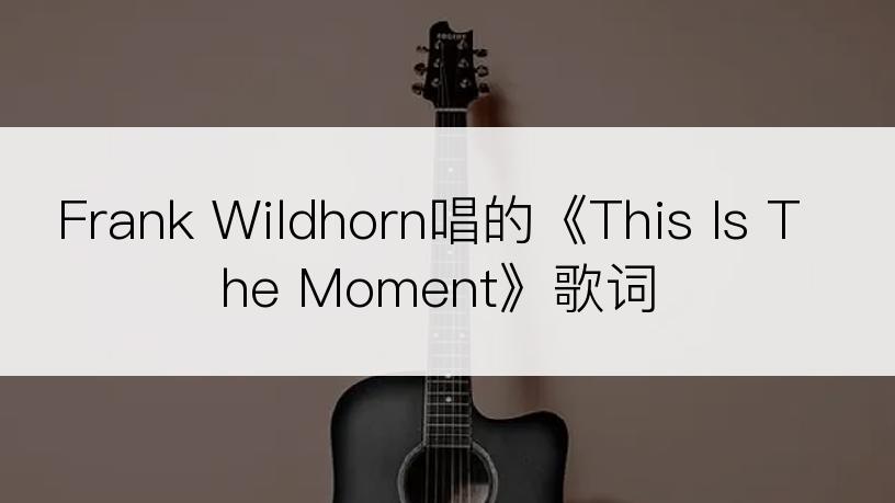 Frank Wildhorn唱的《This Is The Moment》歌词