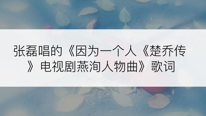 张磊唱的《因为一个人《楚乔传》电视剧燕洵人物曲》歌词