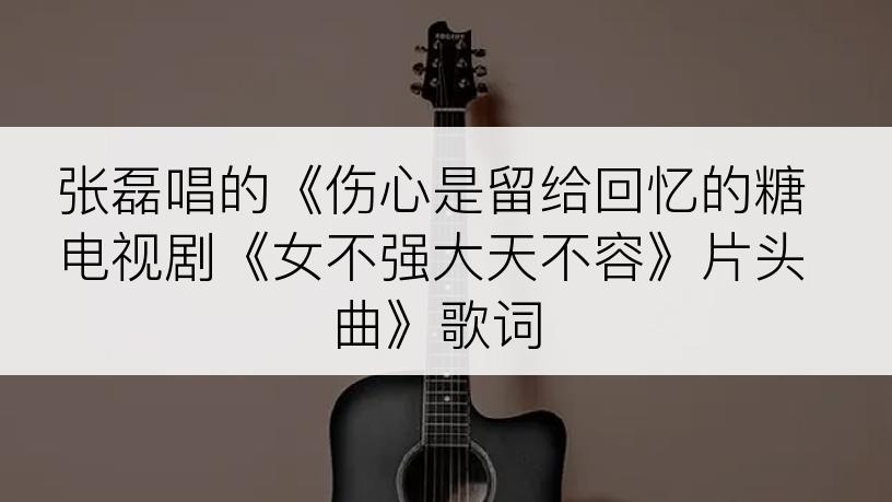 张磊唱的《伤心是留给回忆的糖电视剧《女不强大天不容》片头曲》歌词