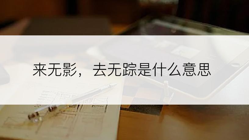 来无影，去无踪是什么意思