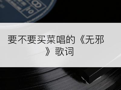 要不要买菜唱的《无邪》歌词