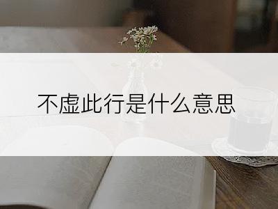 不虚此行是什么意思