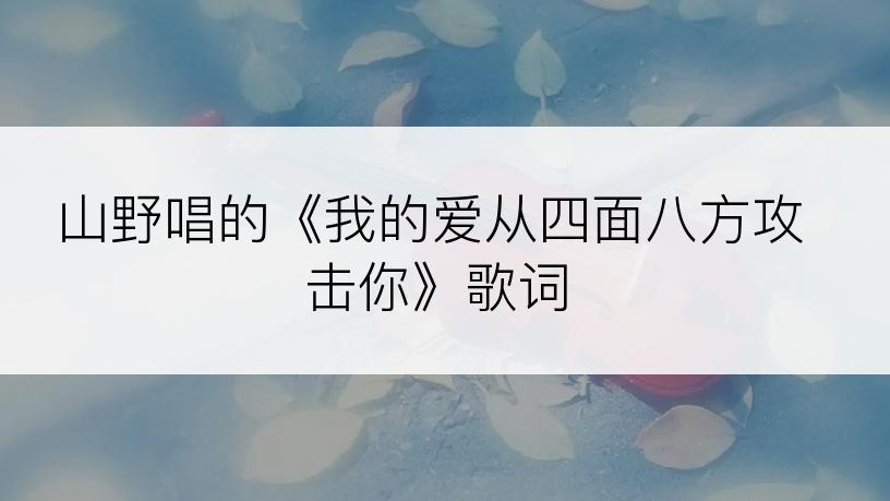 山野唱的《我的爱从四面八方攻击你》歌词