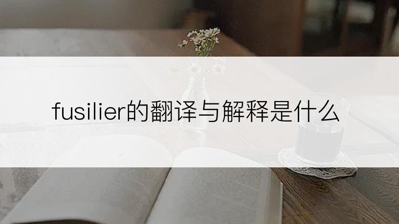 fusilier的翻译与解释是什么