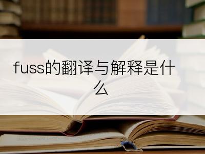 fuss的翻译与解释是什么