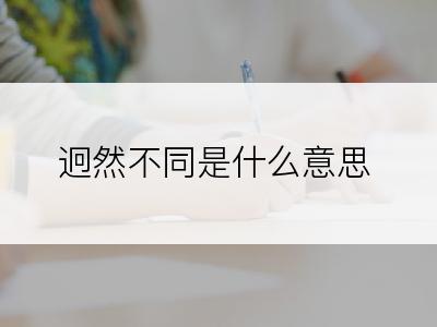 迥然不同是什么意思