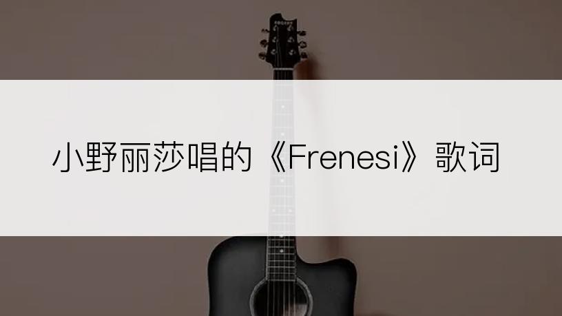 小野丽莎唱的《Frenesi》歌词