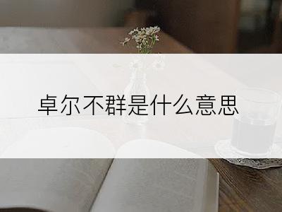 卓尔不群是什么意思