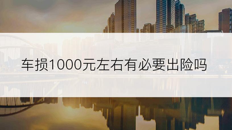 车损1000元左右有必要出险吗