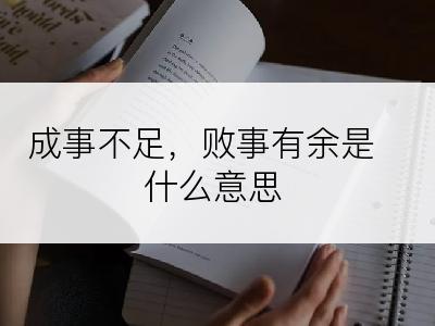 成事不足，败事有余是什么意思