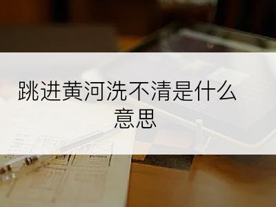 跳进黄河洗不清是什么意思