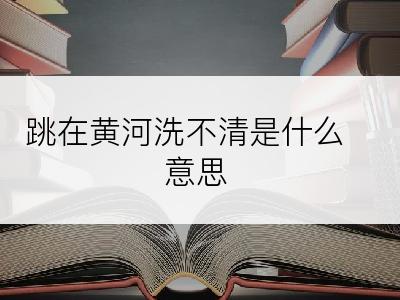 跳在黄河洗不清是什么意思