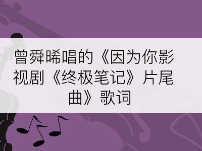 曾舜晞唱的《因为你影视剧《终极笔记》片尾曲》歌词