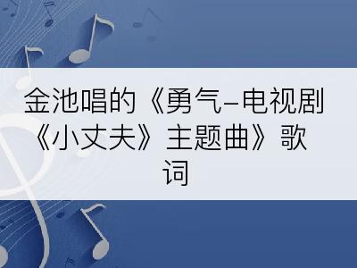 金池唱的《勇气-电视剧《小丈夫》主题曲》歌词