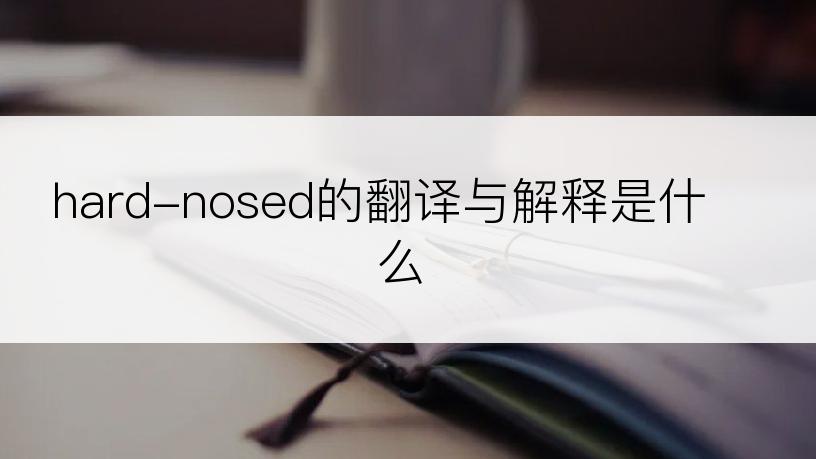 hard-nosed的翻译与解释是什么