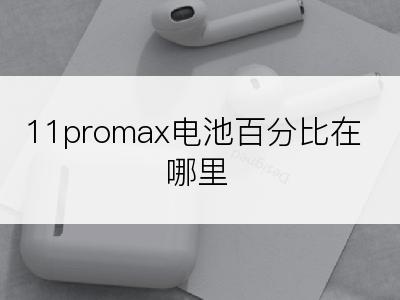 11promax电池百分比在哪里