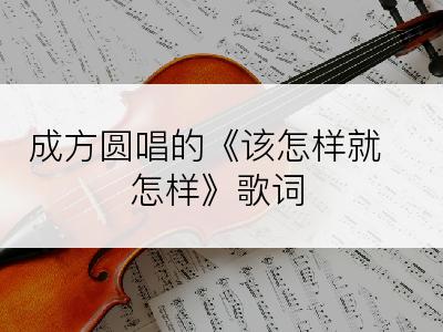 成方圆唱的《该怎样就怎样》歌词