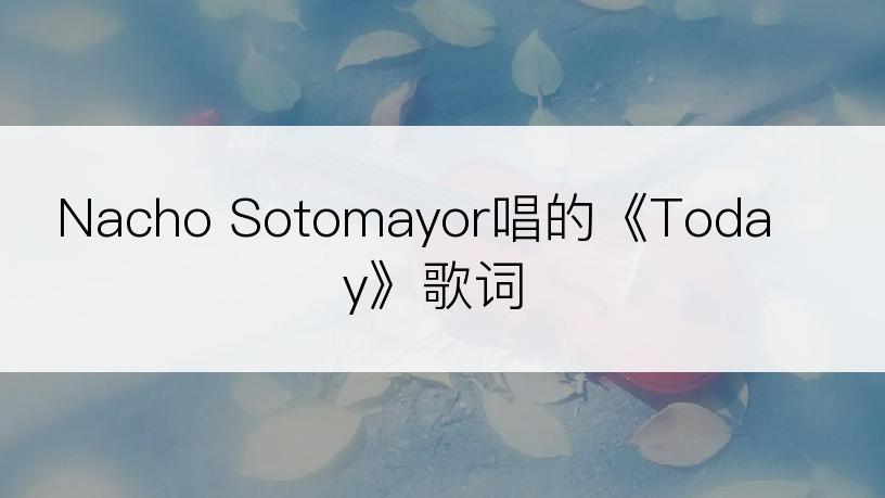 Nacho Sotomayor唱的《Today》歌词