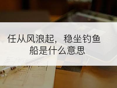 任从风浪起，稳坐钓鱼船是什么意思