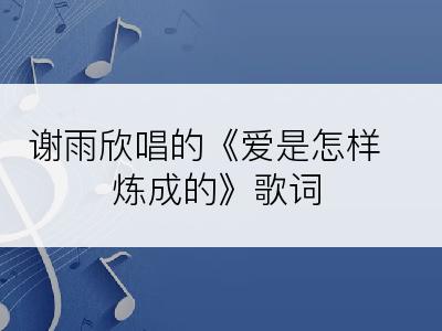 谢雨欣唱的《爱是怎样炼成的》歌词