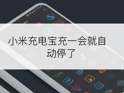 小米充电宝充一会就自动停了