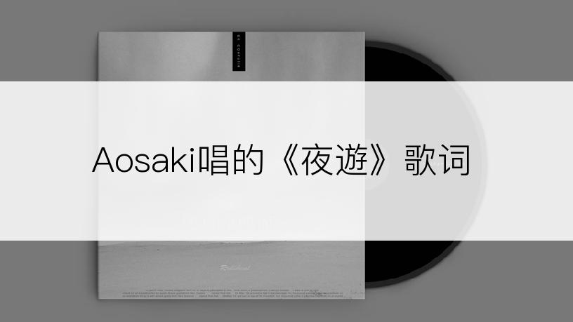 Aosaki唱的《夜遊》歌词