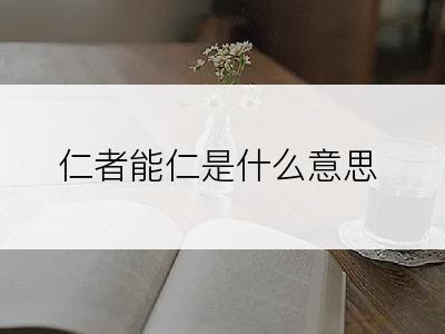 仁者能仁是什么意思