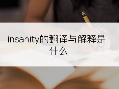 insanity的翻译与解释是什么