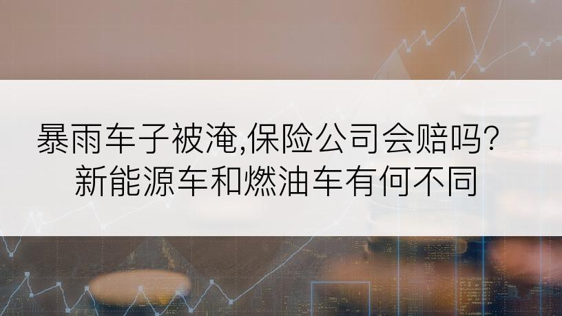 暴雨车子被淹,保险公司会赔吗?新能源车和燃油车有何不同