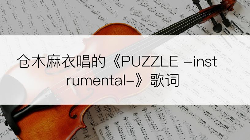 仓木麻衣唱的《PUZZLE -instrumental-》歌词