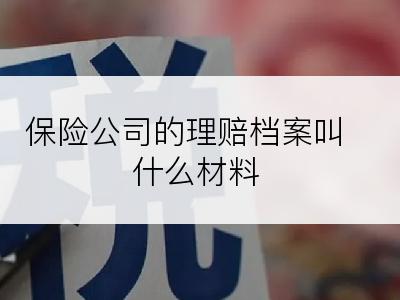 保险公司的理赔档案叫什么材料