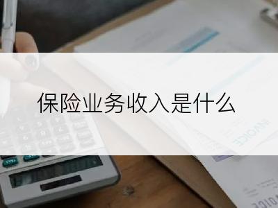 保险业务收入是什么