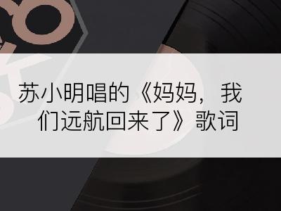 苏小明唱的《妈妈，我们远航回来了》歌词