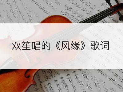 双笙唱的《风缘》歌词