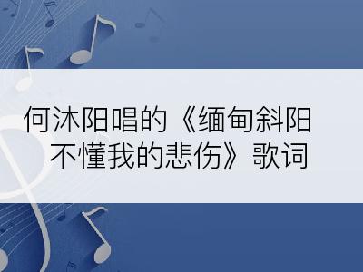 何沐阳唱的《缅甸斜阳不懂我的悲伤》歌词