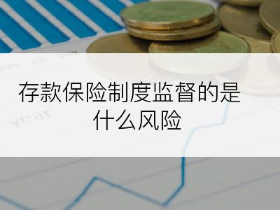 存款保险制度监督的是什么风险