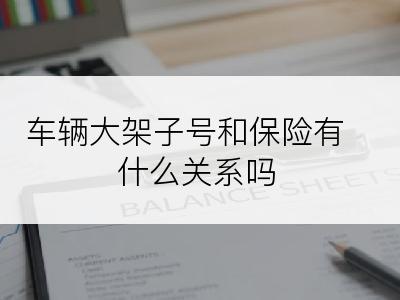 车辆大架子号和保险有什么关系吗