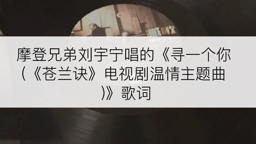 摩登兄弟刘宇宁唱的《寻一个你 (《苍兰诀》电视剧温情主题曲)》歌词