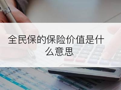 全民保的保险价值是什么意思