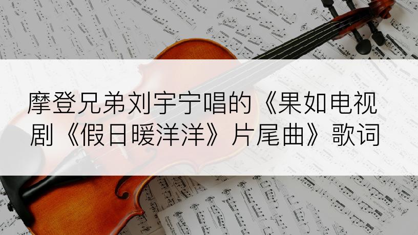 摩登兄弟刘宇宁唱的《果如电视剧《假日暖洋洋》片尾曲》歌词