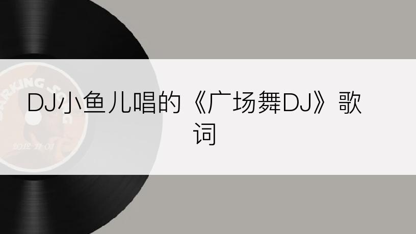 DJ小鱼儿唱的《广场舞DJ》歌词