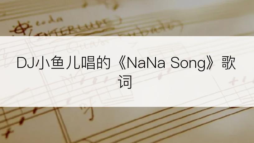 DJ小鱼儿唱的《NaNa Song》歌词