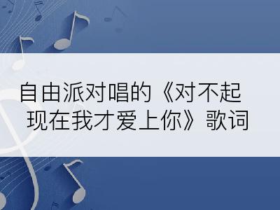 自由派对唱的《对不起现在我才爱上你》歌词