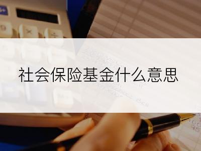 社会保险基金什么意思