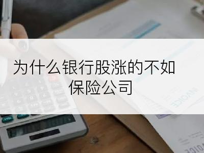 为什么银行股涨的不如保险公司