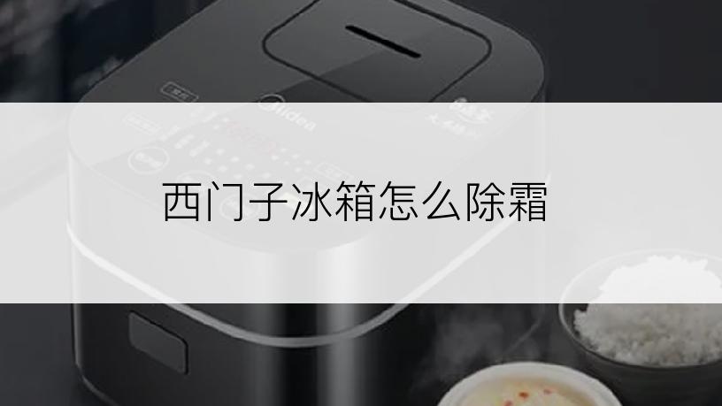 西门子冰箱怎么除霜