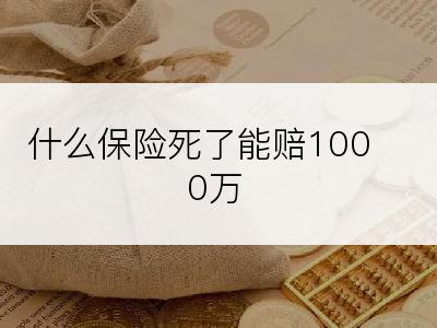 什么保险死了能赔1000万